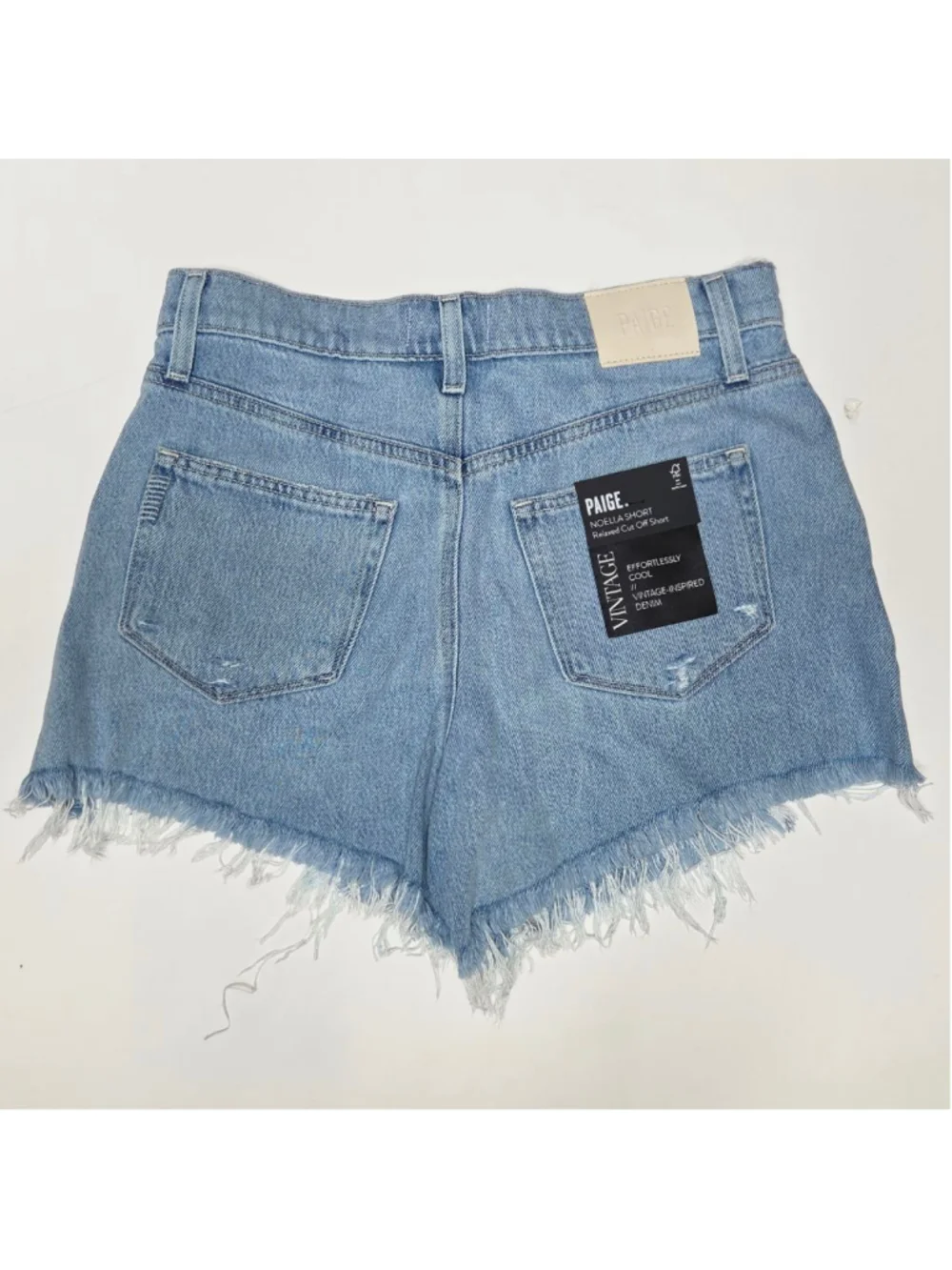 PAIGE Noella Cut Off High Rise Jean Shorts NWT Women's Size 27 Relaxed Fit - Picture 8 of 12